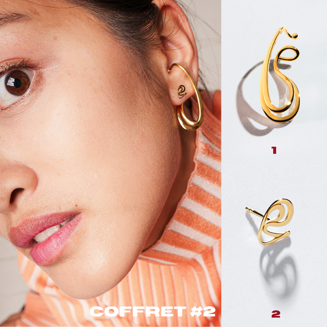 COFFRET #2 : DUO STUD + SCULPTURE D'OREILLE KIRA