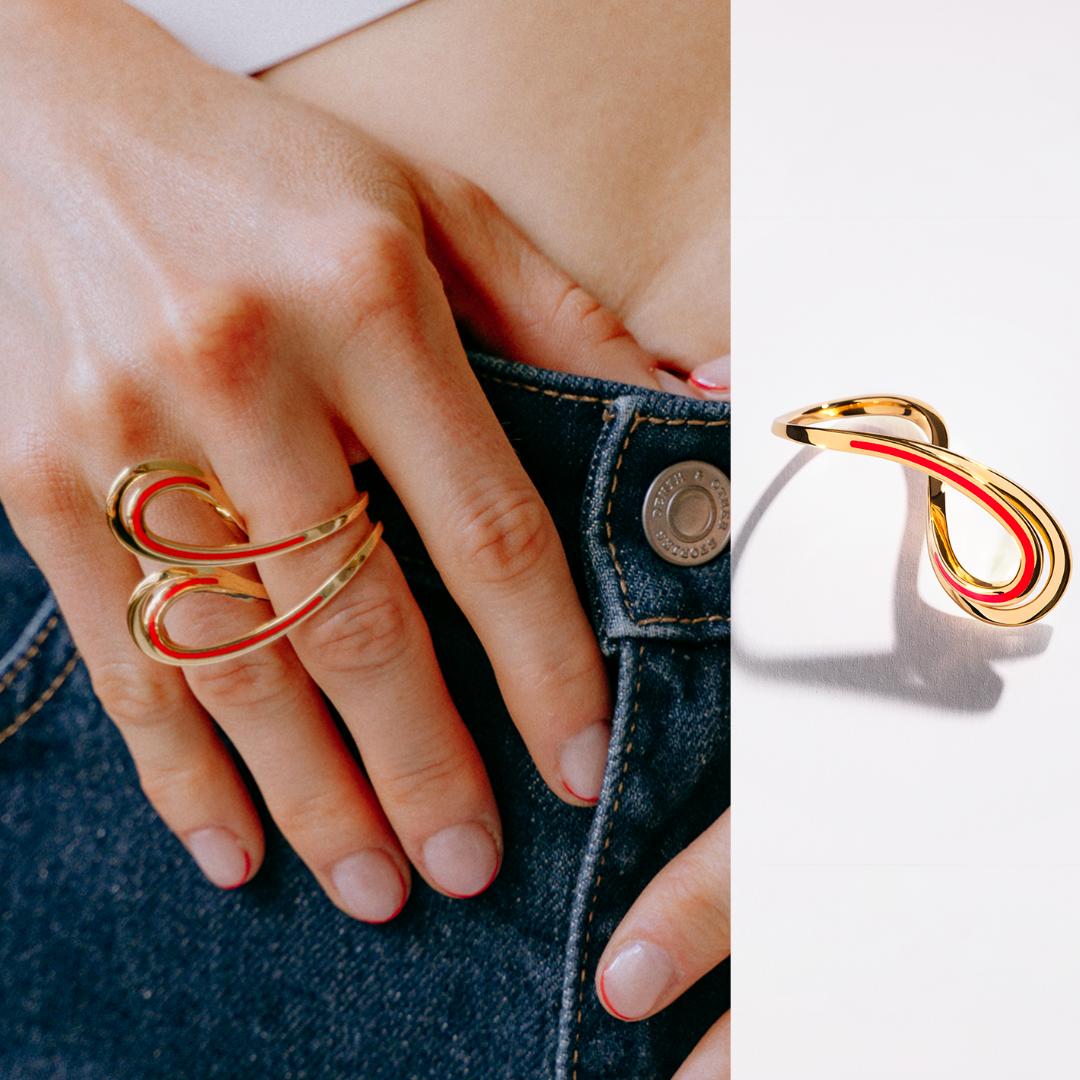 DOUBLE KIRA RING - RED LINE