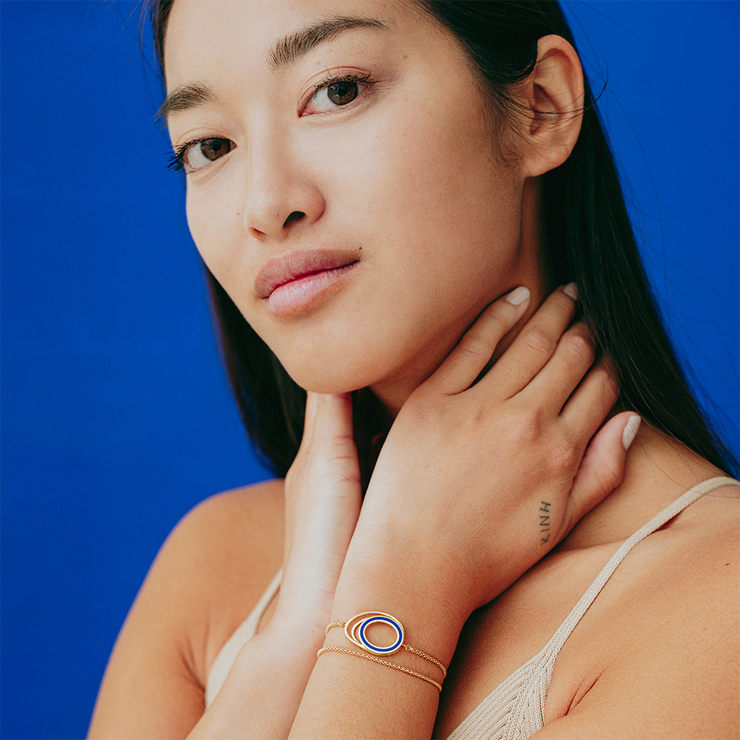 DOUBLE ITO STRAP / BLUE LACQUERED
